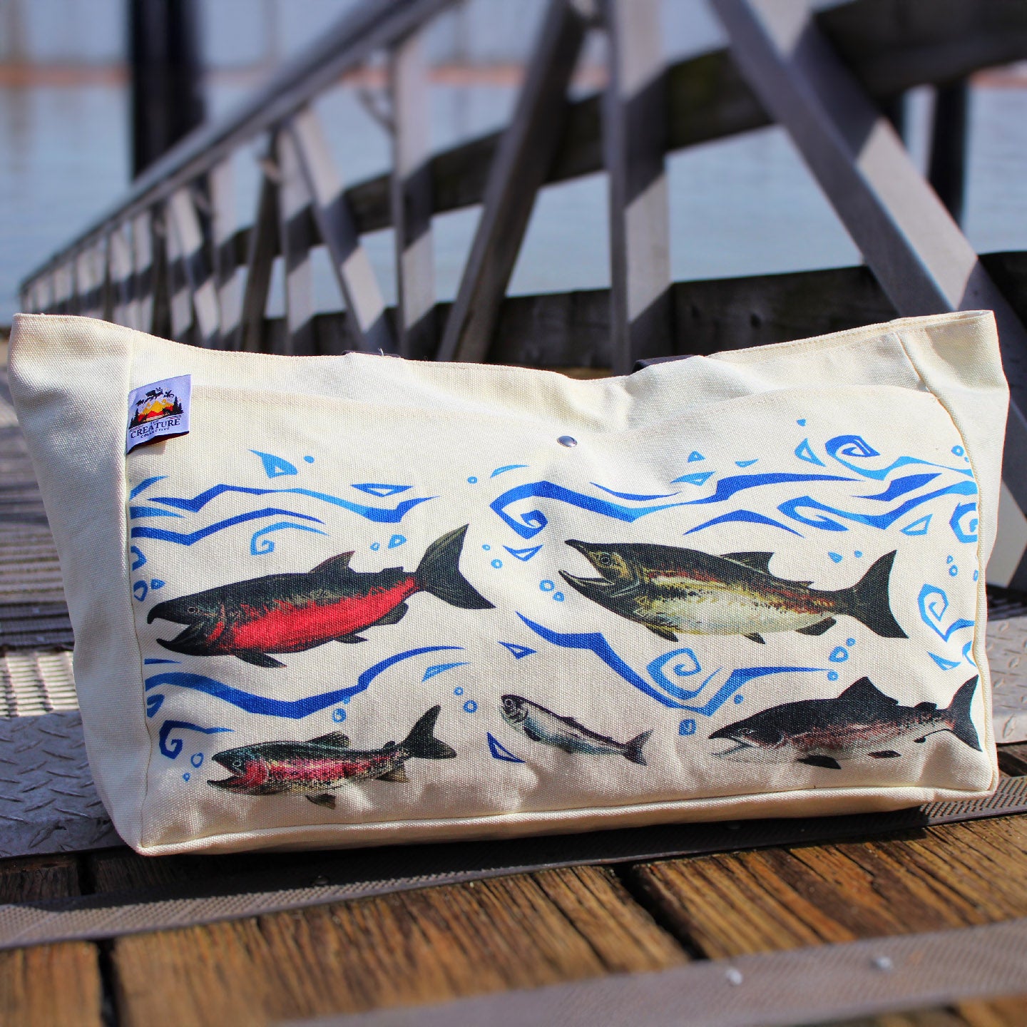 Salmon Run Tote Bag