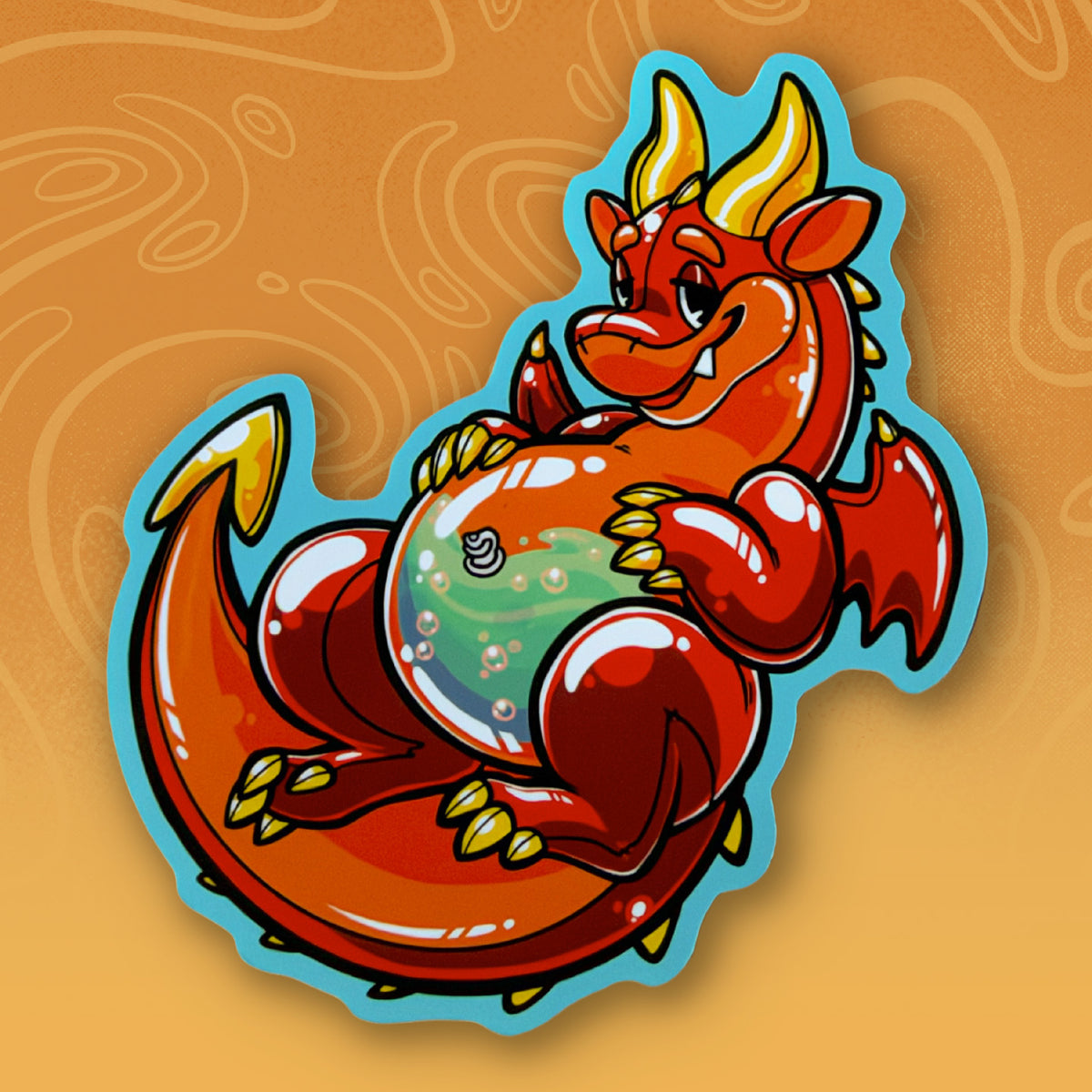 Pool Toy Dragon Sticker