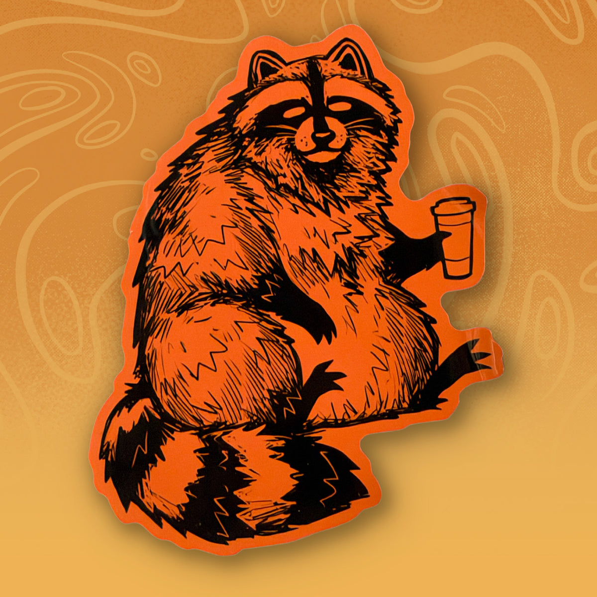 Caffeinated Racc Sticker