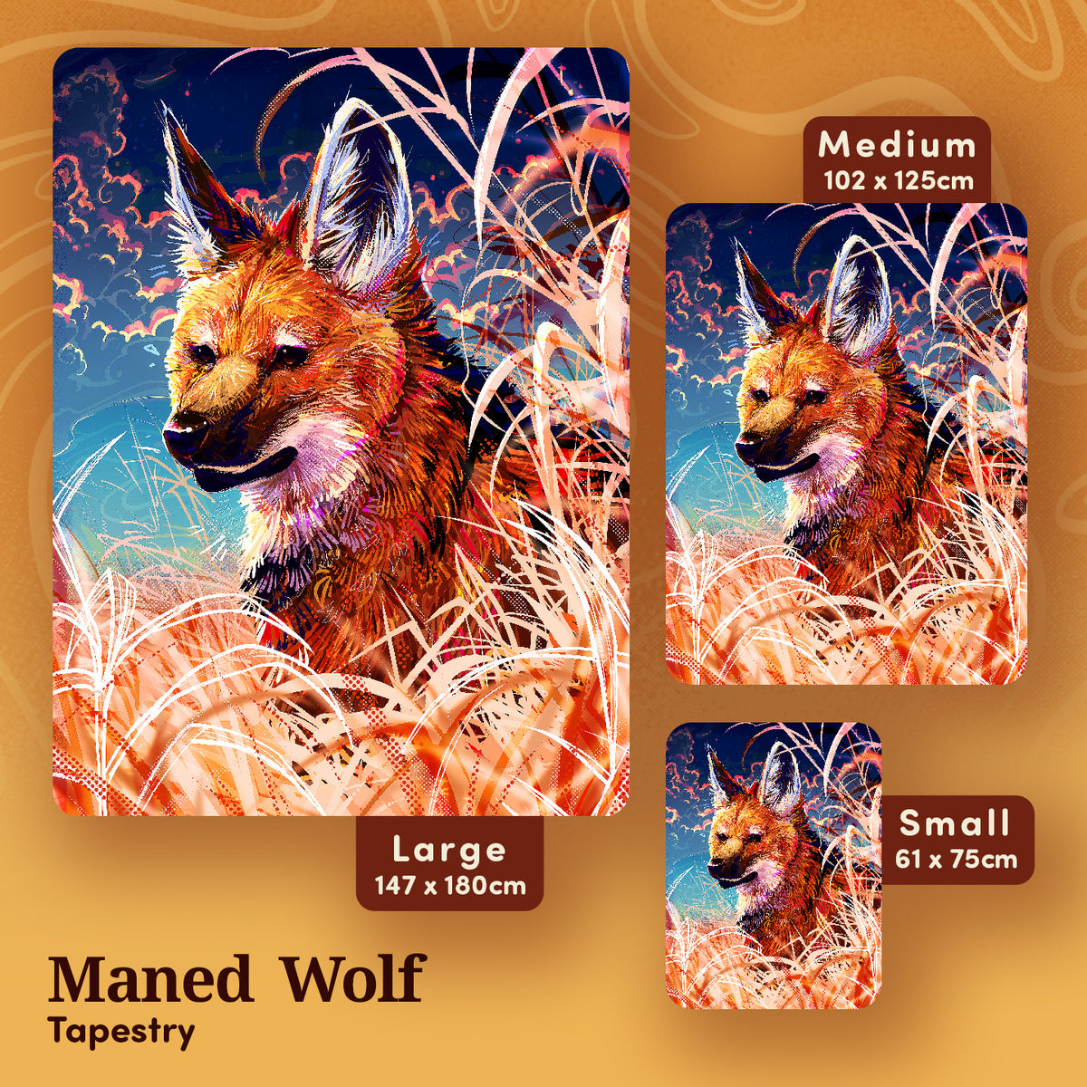 Maned Wolf Tapestry