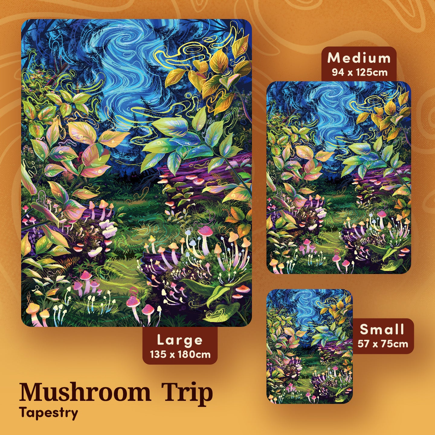 Mushroom Trip Tapestry